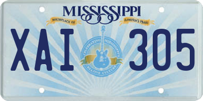 MS license plate XAI305