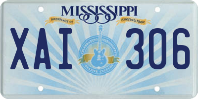 MS license plate XAI306