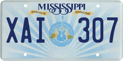 MS license plate XAI307