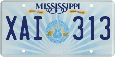 MS license plate XAI313