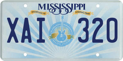 MS license plate XAI320