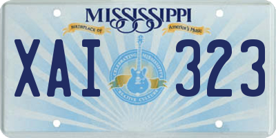 MS license plate XAI323