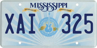 MS license plate XAI325