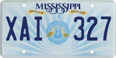 MS license plate XAI327