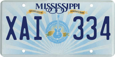 MS license plate XAI334