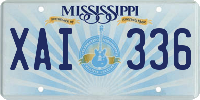 MS license plate XAI336