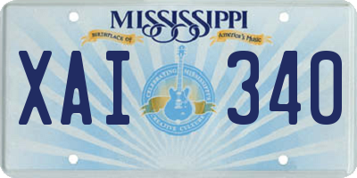 MS license plate XAI340