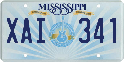 MS license plate XAI341