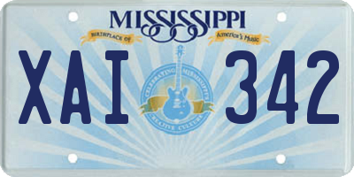 MS license plate XAI342