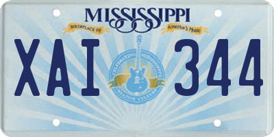 MS license plate XAI344