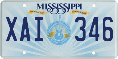 MS license plate XAI346