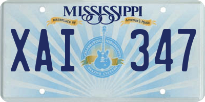MS license plate XAI347