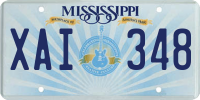 MS license plate XAI348