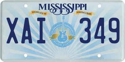 MS license plate XAI349