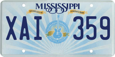MS license plate XAI359