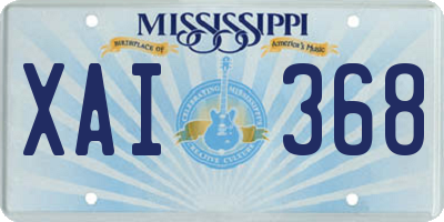 MS license plate XAI368