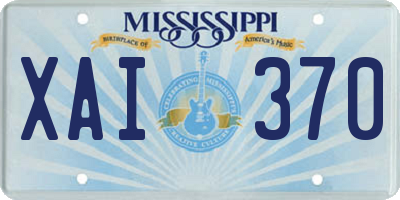 MS license plate XAI370