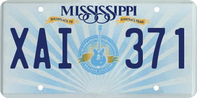 MS license plate XAI371