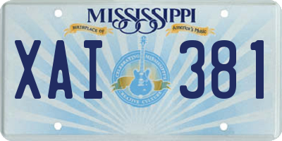 MS license plate XAI381