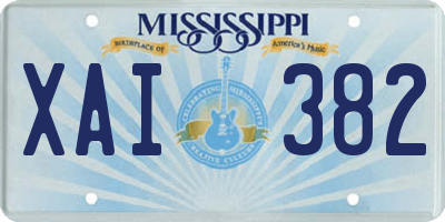 MS license plate XAI382