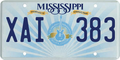 MS license plate XAI383