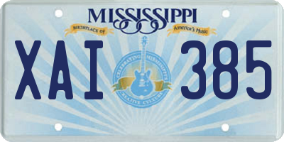 MS license plate XAI385