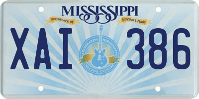 MS license plate XAI386