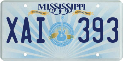 MS license plate XAI393