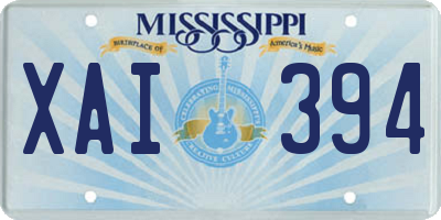 MS license plate XAI394
