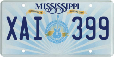 MS license plate XAI399