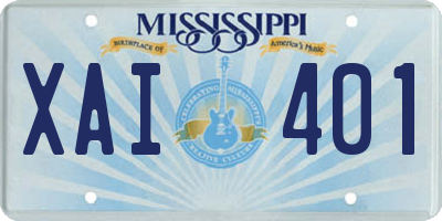 MS license plate XAI401