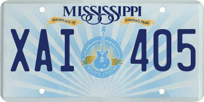 MS license plate XAI405