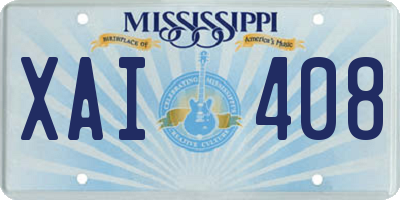 MS license plate XAI408