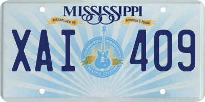 MS license plate XAI409