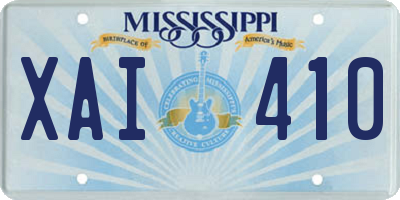 MS license plate XAI410