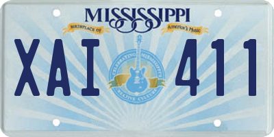 MS license plate XAI411