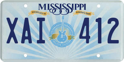 MS license plate XAI412