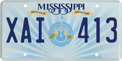 MS license plate XAI413