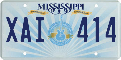 MS license plate XAI414