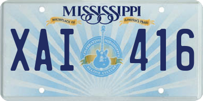 MS license plate XAI416