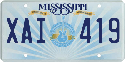 MS license plate XAI419
