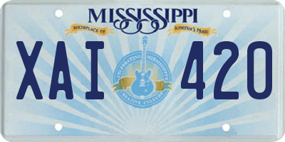 MS license plate XAI420