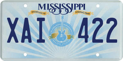 MS license plate XAI422
