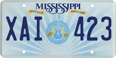 MS license plate XAI423