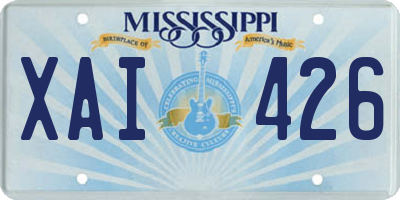 MS license plate XAI426
