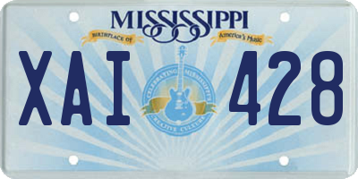MS license plate XAI428