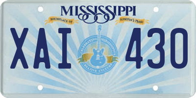 MS license plate XAI430