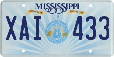 MS license plate XAI433