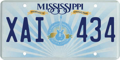 MS license plate XAI434