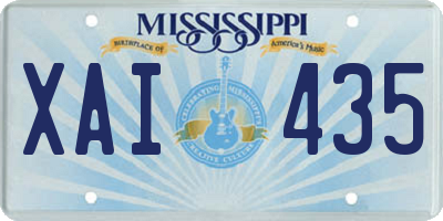 MS license plate XAI435